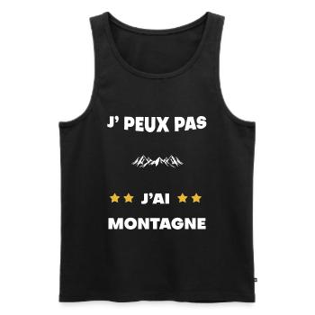 je peux pas j'ai montagne cadeau randonneur - Débardeur bio Premium Homme - noir - Devant - AI Model Male 178 light (178cm)