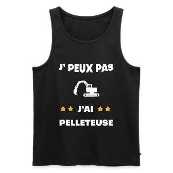 je peux pas j'ai pelleteuse cadeau pelleteur - Débardeur bio Premium Homme - noir - Devant - Michal (187cm)