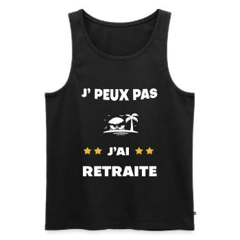 je peux pas j'ai retraite cadeau retraité - Débardeur bio Premium Homme - noir - Devant - Michal (187cm)