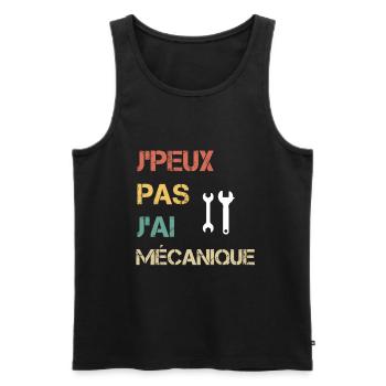 je peux pas j'ai mécanique cadeau mécanicien - Débardeur bio Premium Homme - noir - Devant - Michal (187cm)