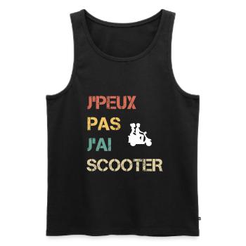 je peux pas j'ai scooter cadeau motard - Débardeur bio Premium Homme - noir - Devant - Michal (187cm)