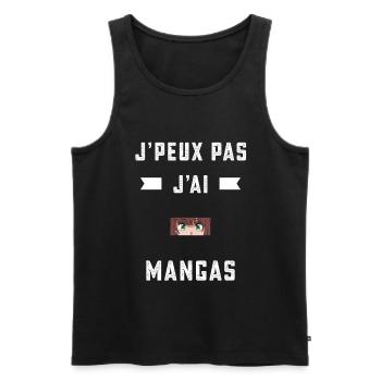 je peux pas j'ai mangas mangaka cadeau - Débardeur bio Premium Homme - noir - Devant - Michal (187cm)