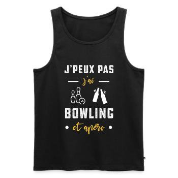 je peux pas j'ai bowling quilles apéro humour - Débardeur bio Premium Homme - noir - Devant - Michal (187cm)
