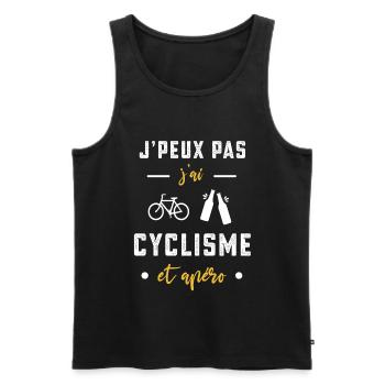 je peux pas j'ai cyclisme apéro humour - Débardeur bio Premium Homme - noir - Devant - Michal (187cm)
