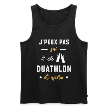 je peux pas j'ai duathlon apéro humour - Débardeur bio Premium Homme - noir - Devant - Michal (187cm)