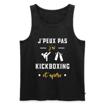 je peux pas j'ai kickboxing apéro humour - Débardeur bio Premium Homme - noir - Devant - Michal (187cm)