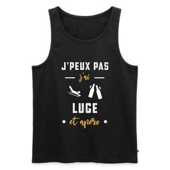je peux pas j'ai luge apéro humour - Débardeur bio Premium Homme - noir - Devant - Michal (187cm)