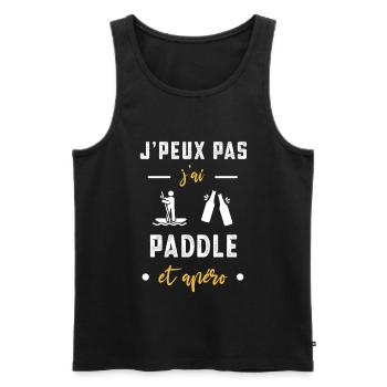 je peux pas j'ai paddle apéro humour - Débardeur bio Premium Homme - noir - Devant - Michal (187cm)