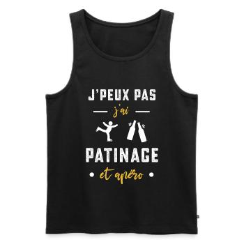 je peux pas j'ai patinage apéro humour - Débardeur bio Premium Homme - noir - Devant - Michal (187cm)