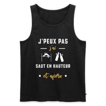 je peux pas j'ai saut en hauteur apéro humour - Débardeur bio Premium Homme - noir - Devant - Michal (187cm)