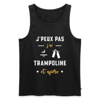 je peux pas j'ai trampoline apéro humour - Débardeur bio Premium Homme - noir - Devant - Michal (187cm)