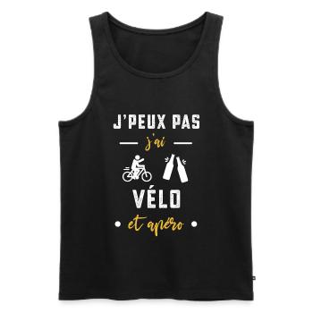 je peux pas j'ai vélo apéro humour - Débardeur bio Premium Homme - noir - Devant - Michal (187cm)