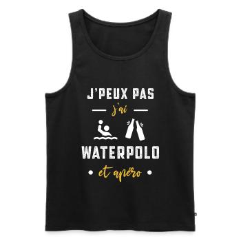 je peux pas j'ai waterpolo apéro humour - Débardeur bio Premium Homme - noir - Devant - Michal (187cm)