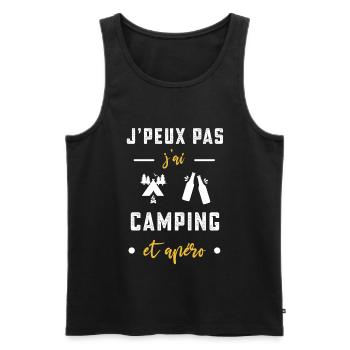 je peux pas j'ai camping apéro humour - Débardeur bio Premium Homme - noir - Devant - Michal (187cm)