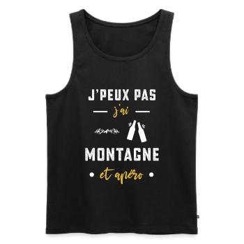 je peux pas j'ai montagne apéro humour - Débardeur bio Premium Homme - noir - Devant - Michal (187cm)