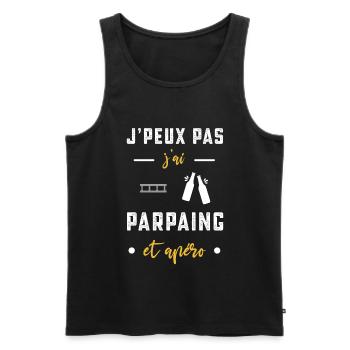 je peux pas j'ai parpaing apéro humour - Débardeur bio Premium Homme - noir - Devant - Michal (187cm)