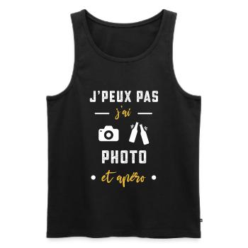 je peux pas j'ai photo apéro humour - Débardeur bio Premium Homme - noir - Devant - Michal (187cm)