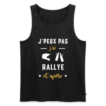 je peux pas j'ai rallye apéro humour - Débardeur bio Premium Homme - noir - Devant - AI Model Male 178 light (178cm)