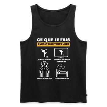 durant temps libre bowling - Débardeur bio Premium Homme - noir - Devant - Michal (187cm)
