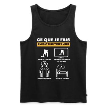 durant temps libre curling - Débardeur bio Premium Homme - noir - Devant - Michal (187cm)