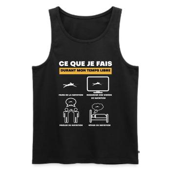 durant temps libre natation - Débardeur bio Premium Homme - noir - Devant - Michal (187cm)
