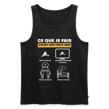 durant temps libre roller - Débardeur bio Premium Homme - noir - Devant - Michal (187cm)