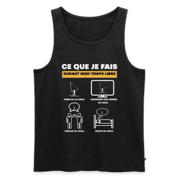 durant temps libre voile - Débardeur bio Premium Homme - noir - Devant - Michal (187cm)