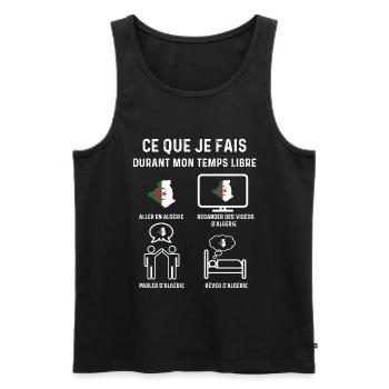 algérie dz temps libre cadeau - Débardeur bio Premium Homme - noir - Devant - Michal (187cm)