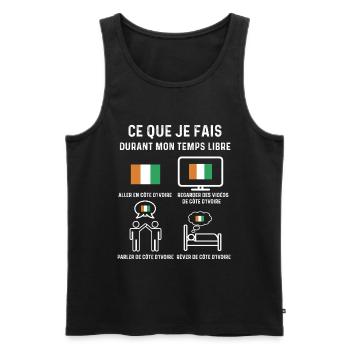 côte d'ivoire temps libre cadeau - Débardeur bio Premium Homme - noir - Devant - Michal (187cm)