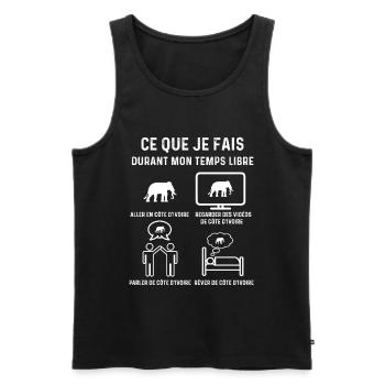 côte d'ivoire éléphant temps libre cadeau - Débardeur bio Premium Homme - noir - Devant - Michal (187cm)