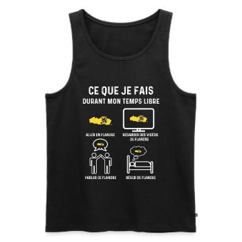 flandre temps libre cadeau - Débardeur bio Premium Homme - noir - Devant - AI Model Male 178 light (178cm)