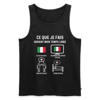 italie drapeau temps libre cadeau - Débardeur bio Premium Homme - noir - Devant - Michal (187cm)