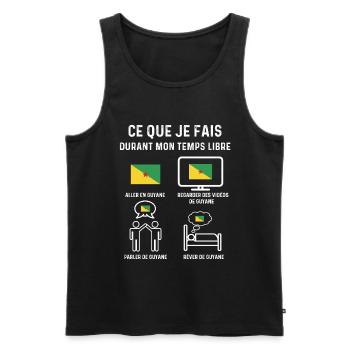 guyane 973 temps libre cadeau - Débardeur bio Premium Homme - noir - Devant - Michal (187cm)