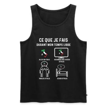 italie temps libre cadeau - Débardeur bio Premium Homme - noir - Devant - Michal (187cm)