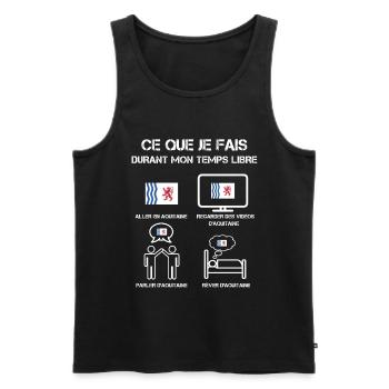 temps libre aquitaine - Débardeur bio Premium Homme - noir - Devant - Michal (187cm)