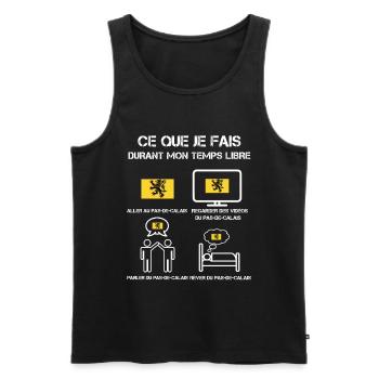 Freizeit Pas de calais - Männer Premium Bio Tank Top - Schwarz - Vorne - AI Model Male 178 light (178cm)