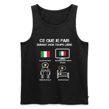 temps libre italie drapeau - Débardeur bio Premium Homme - noir - Devant - Michal (187cm)