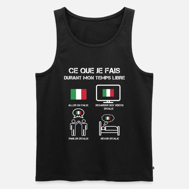temps libre italie drapeau - Débardeur bio Premium Homme - noir