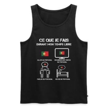 temps libre portugal - Débardeur bio Premium Homme - noir - Devant - Michal (187cm)