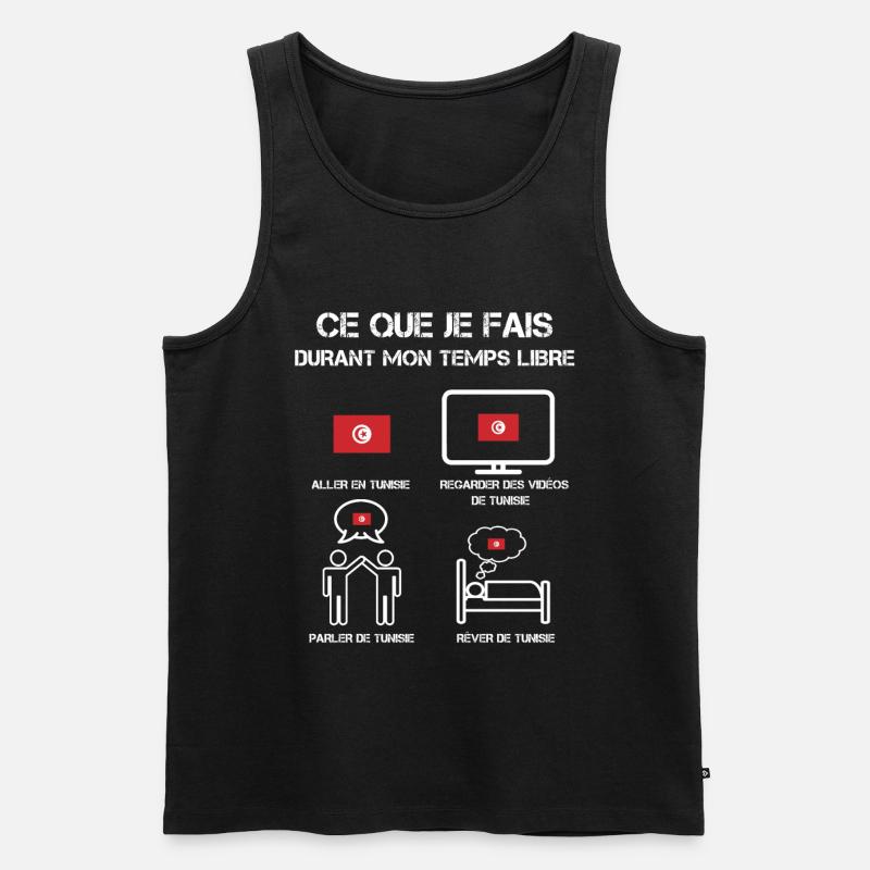 Freizeit Tunesien - Männer Premium Bio Tank Top - Schwarz