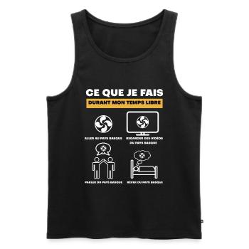 Baskischer Lauburu in der Freizeit - Männer Premium Bio Tank Top - Schwarz - Vorne - AI Model Male 178 light (178cm)