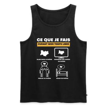 Rhône durant temps libre - Débardeur bio Premium Homme - noir - Devant - AI Model Male 178 light (178cm)