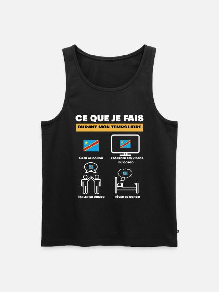 Kongo Kinshasa in der Freizeit - Männer Premium Bio Tank Top - Schwarz