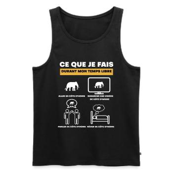 côte d'ivoire éléphant durant temps libre - Débardeur bio Premium Homme - noir - Devant - Michal (187cm)