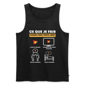 Spanien in der Freizeit - Männer Premium Bio Tank Top - Schwarz - Vorne - AI Model Male 178 light (178cm)