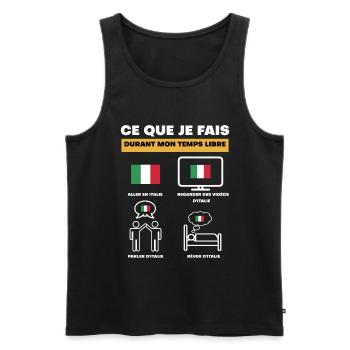 italie drapeau durant temps libre - Débardeur bio Premium Homme - noir - Devant - Michal (187cm)