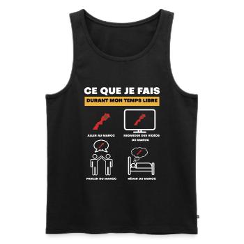 Marokko in der Freizeit - Männer Premium Bio Tank Top - Schwarz - Vorne - AI Model Male 178 light (178cm)