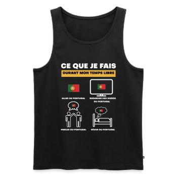 Portugal in der Freizeit - Männer Premium Bio Tank Top - Schwarz - Vorne - AI Model Male 178 light (178cm)