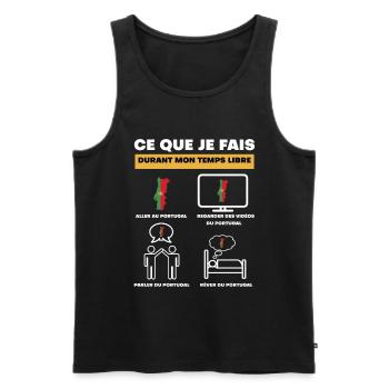 portugal pays durant temps libre - Débardeur bio Premium Homme - noir - Devant - Michal (187cm)