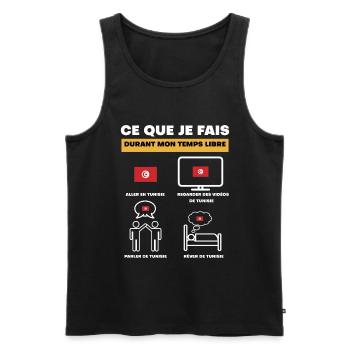 Tunesien in der Freizeit - Männer Premium Bio Tank Top - Schwarz - Vorne - AI Model Male 178 light (178cm)